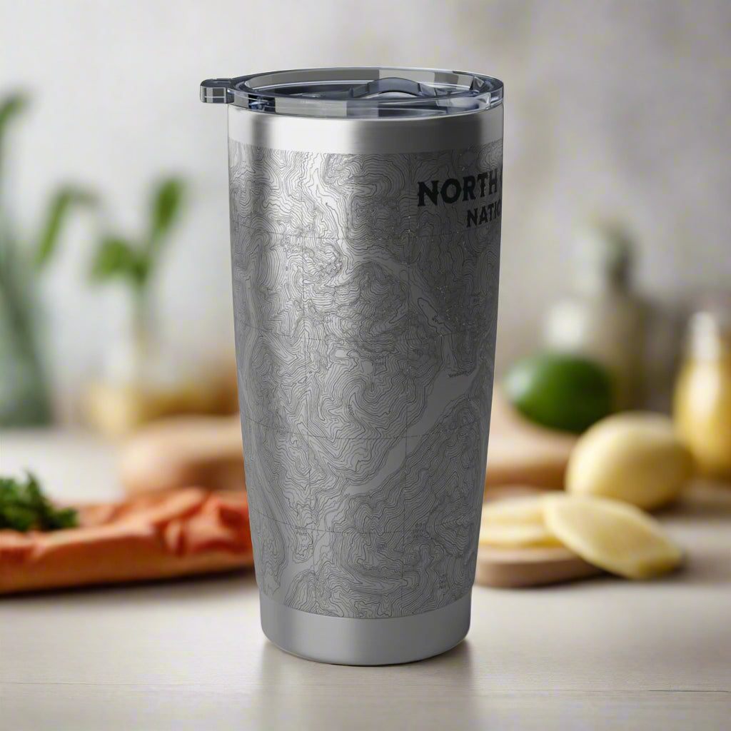 North Cascades National Park Topographic Insulated Tumbler 20oz Mug Printify