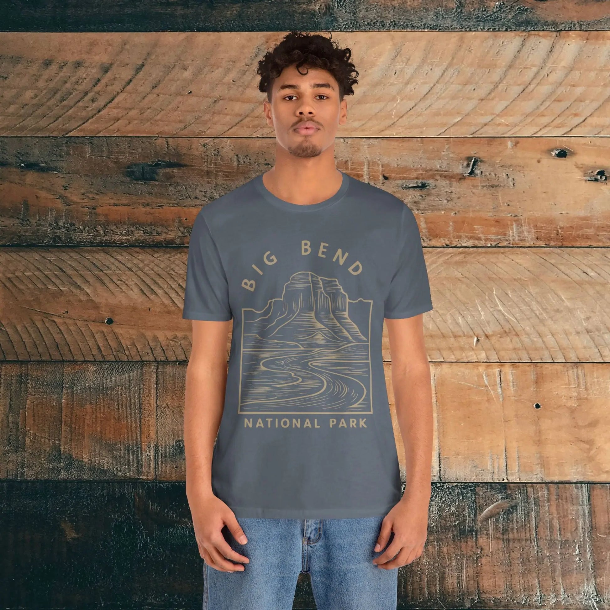 Big Bend National Park Unisex Fit Soft T-Shirt Curving River T-Shirt Printify