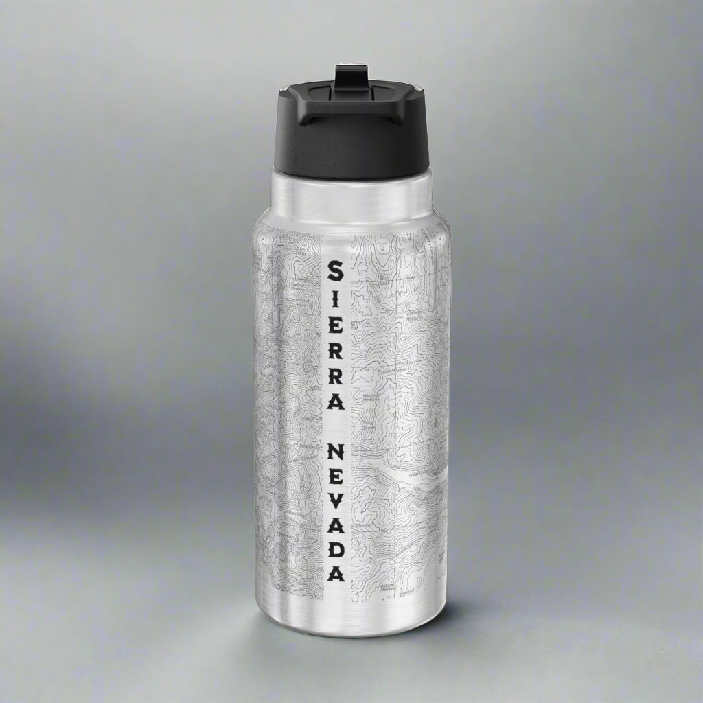 Kings Canyon National Park Topographic Water Bottle Tumbler Mug Printify