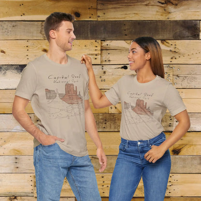 Capitol Reef National Park Unisex T-Shirt Line Art T-Shirt Printify