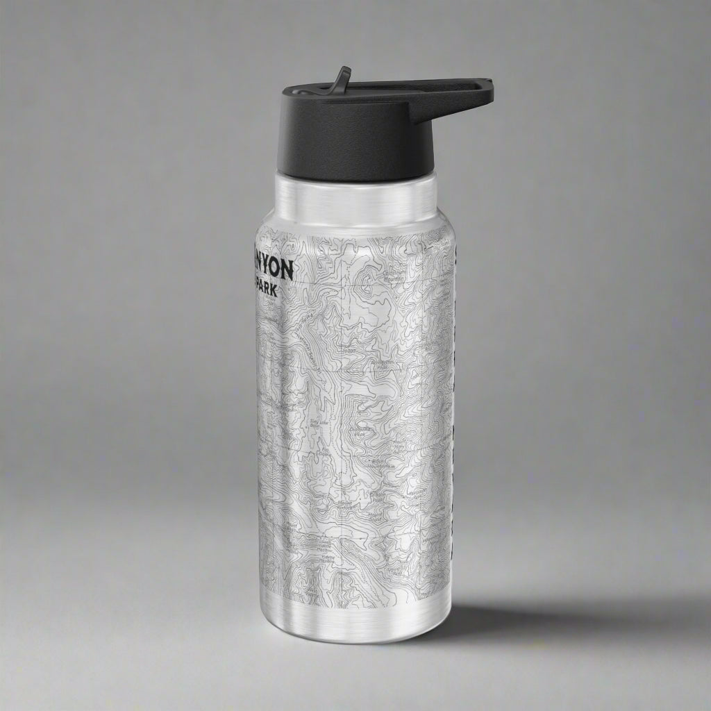 Kings Canyon National Park Topographic Water Bottle Tumbler Mug Printify