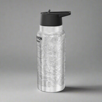 Kings Canyon National Park Topographic Water Bottle Tumbler Mug Printify