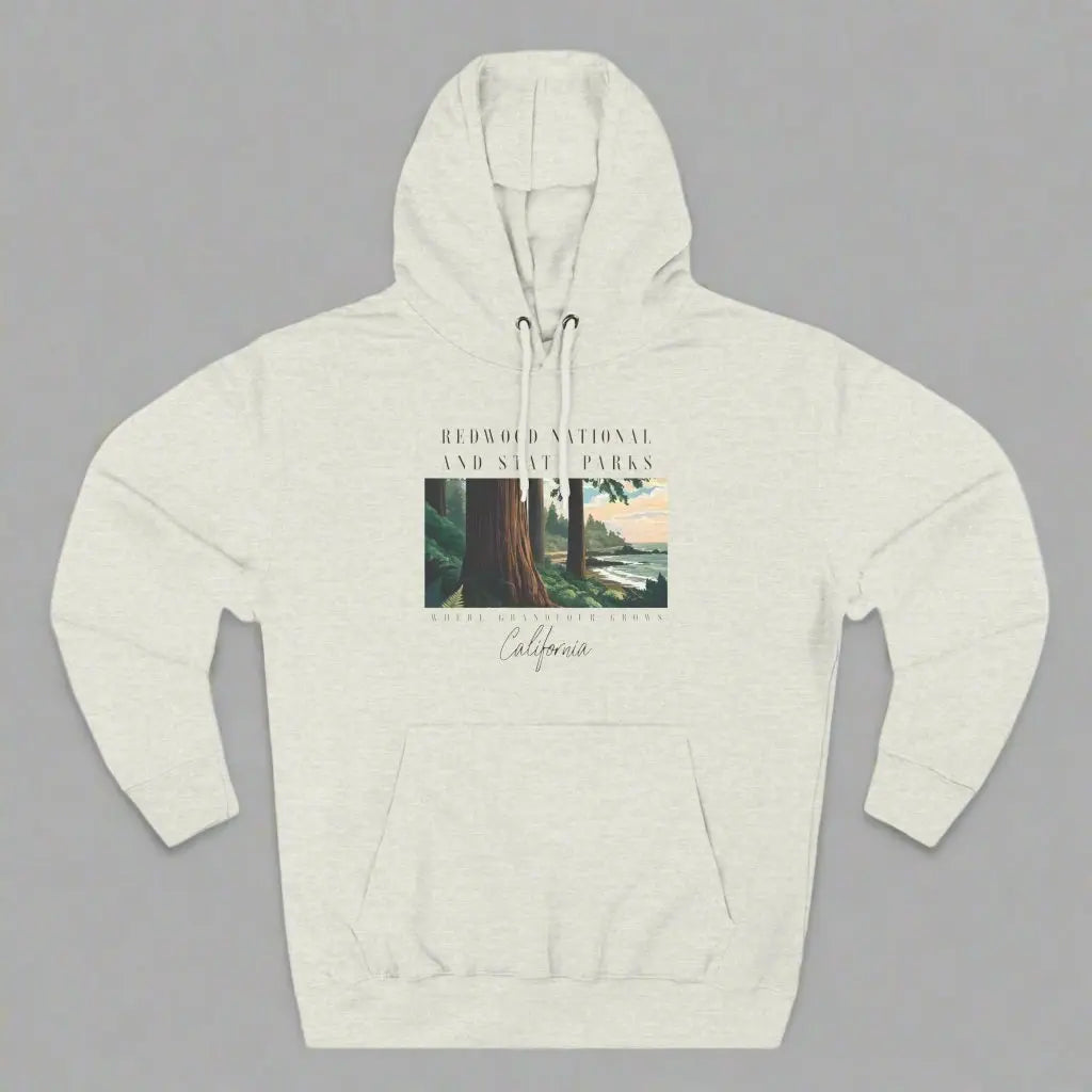 Redwood State and National Parks Unisex Fit Fleece Hoodie Hoodie Printify S Oatmeal Heather