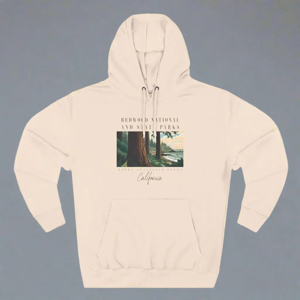 Redwood State and National Parks Unisex Fit Fleece Hoodie Hoodie Printify S Pale Pink