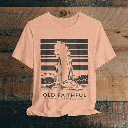 Yellowstone National Park Unisex Fit Soft T-Shirt T-Shirt Printify Heather Peach S