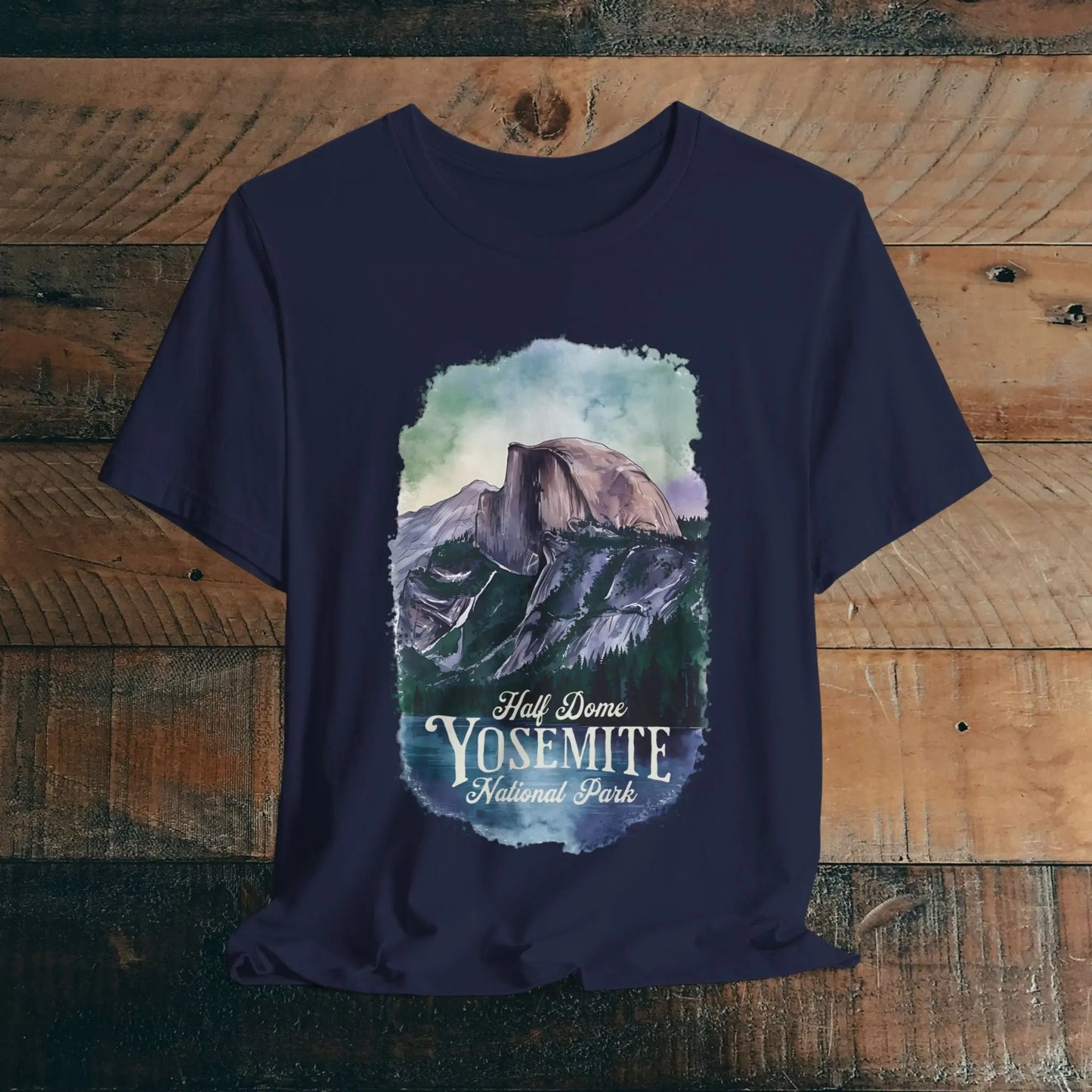 Half Dome Yosemite National Park Unisex T-shirt T-Shirt Printify Navy XS