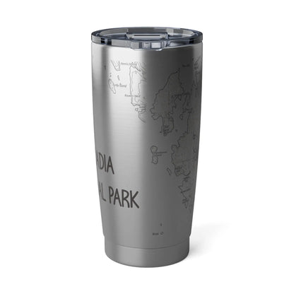 Acadia National Park Topographic Tumbler 20oz Tumbler Printify 20oz Silver