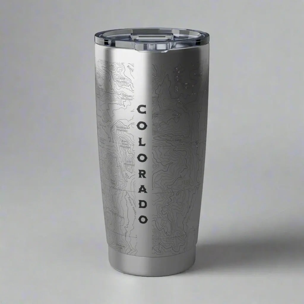 Rocky Mountain National Park Topographic Tumbler 20oz USGS Map Tumbler Printify