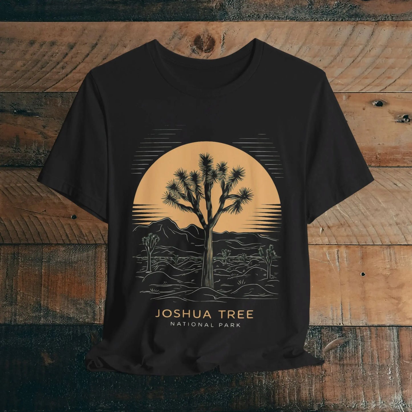 Joshua Tree National Park Unisex Fit Soft T-Shirt Desert Line Art T-Shirt Printify Black S