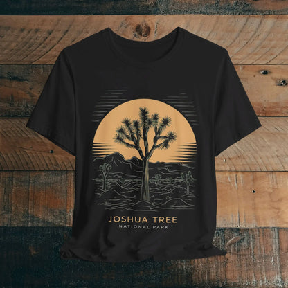 Joshua Tree National Park Unisex Fit Soft T-Shirt Desert Line Art T-Shirt Printify Black S