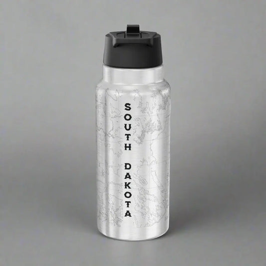 Badlands National Park Topographic Insulated Water Bottle Tumbler 32oz water bottle Printify