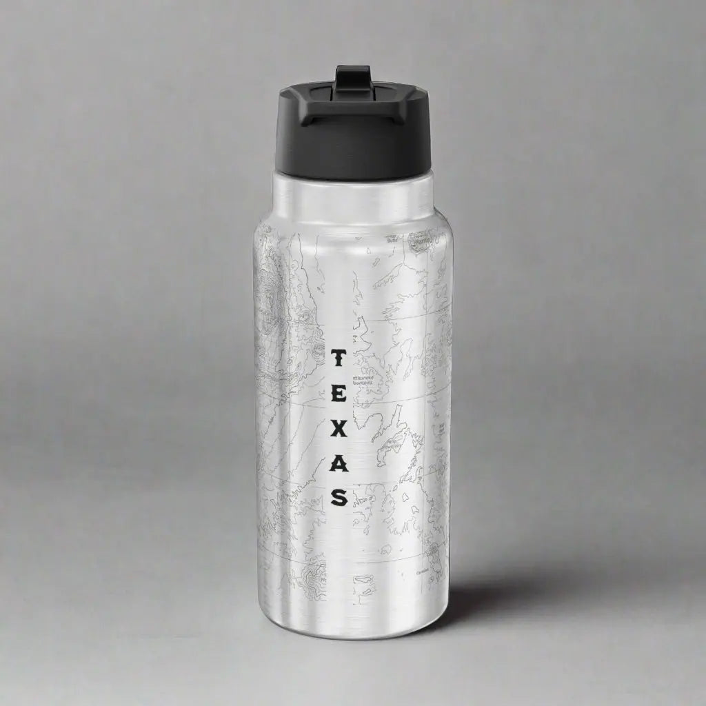 Big Bend National Park Topographic Insulated Water Bottle Tumbler Mug Printify