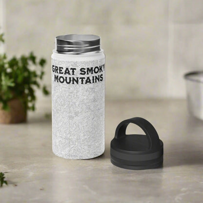 Great Smoky Mountains National Park Stainless Steel Water Bottle Handle Lid (3 Sizes, 3 Lid Options) Appalachian Trail Clingmans Dome water bottle Printify