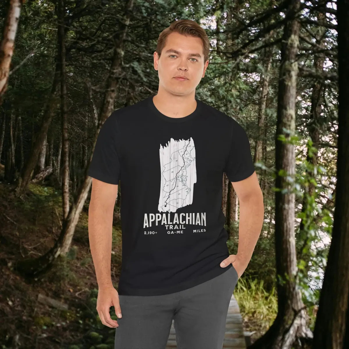 White Blaze Appalachian Trail Unisex T-Shirt Logo Camp Hike Tee T-Shirt Printify