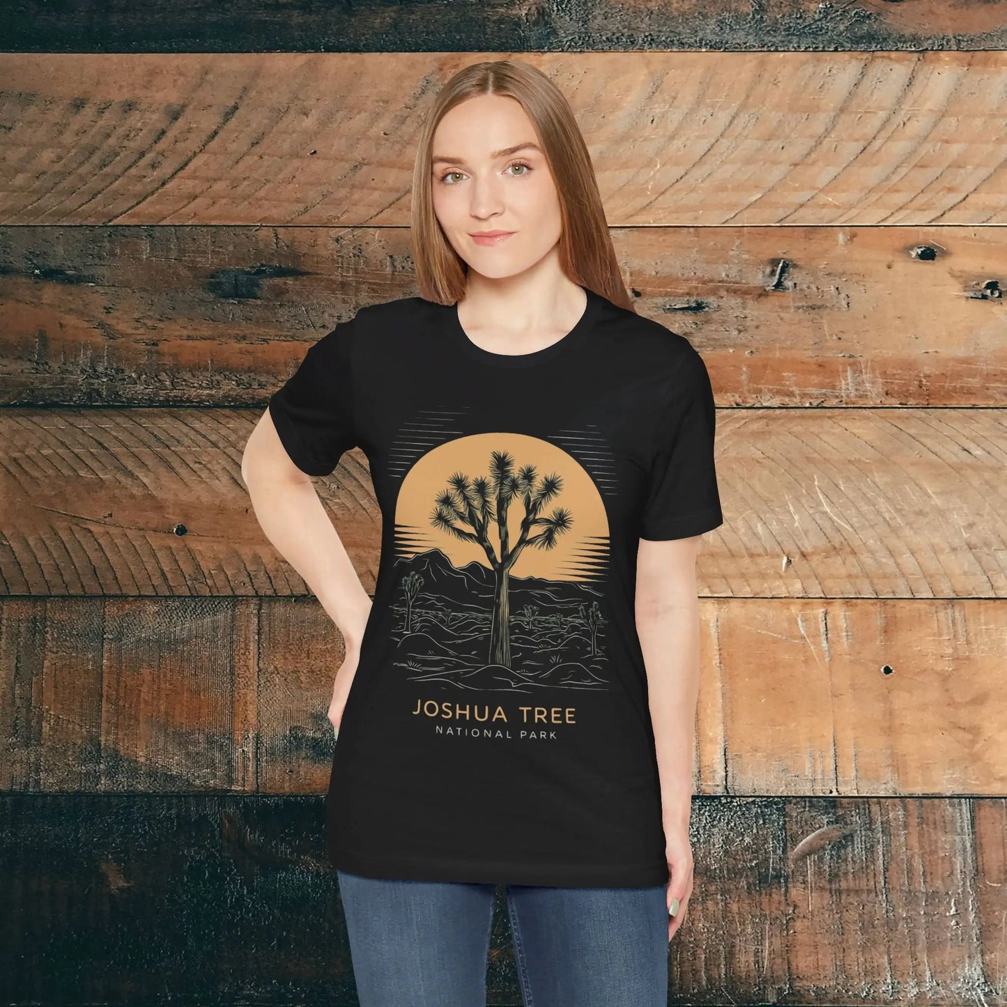 Joshua Tree National Park Unisex Fit Soft T-Shirt Desert Line Art T-Shirt Printify
