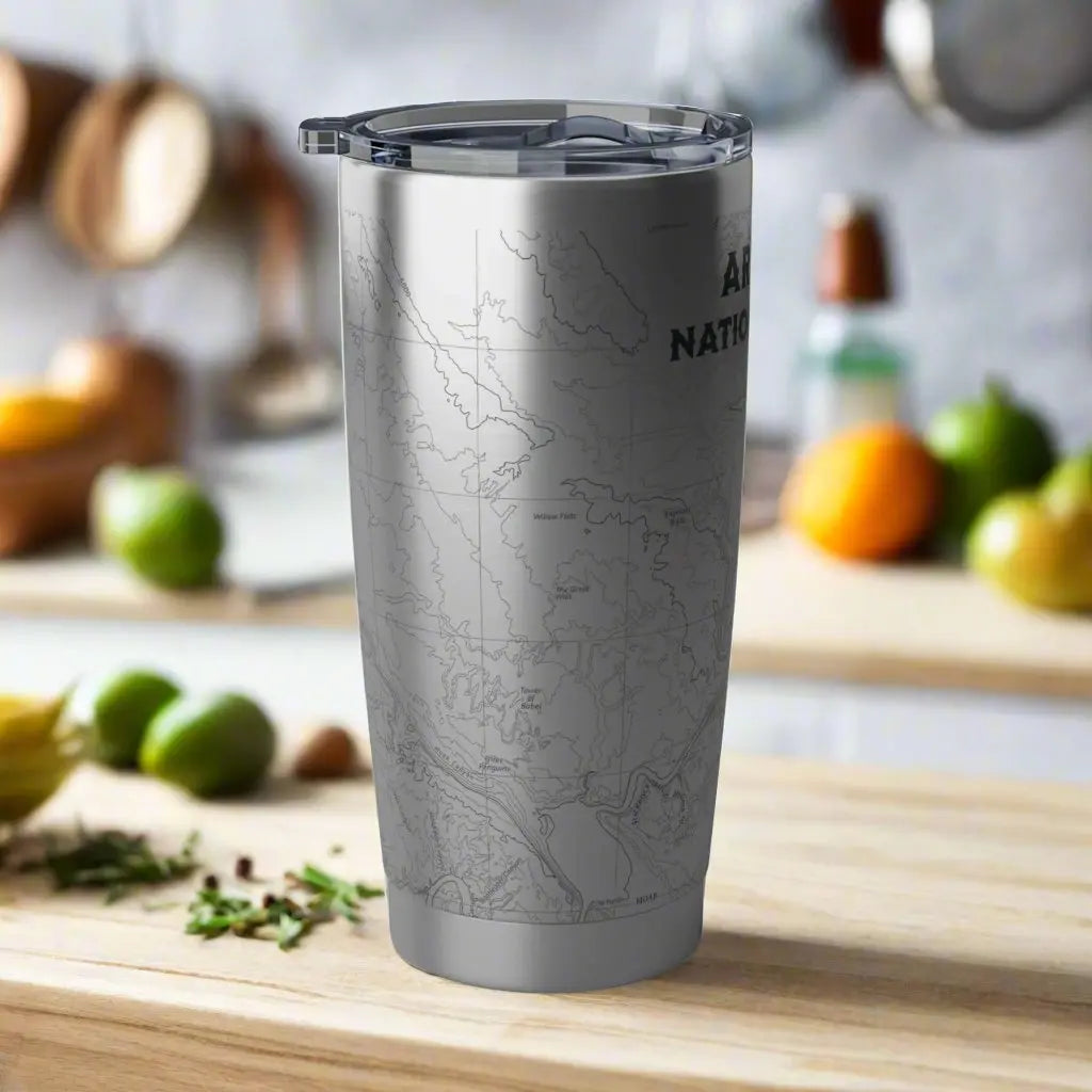 Arches National Park Topographic Tumbler 20oz Tumbler Printify