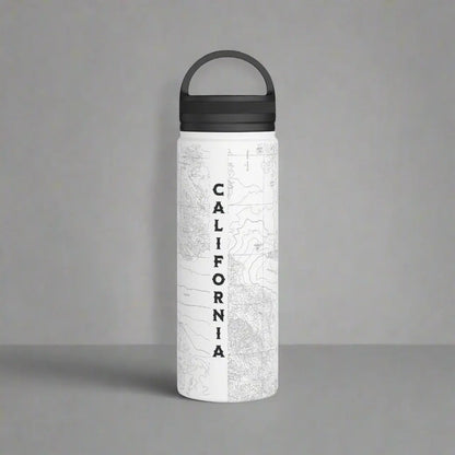 Joshua Tree National Park Topographic Stainless Steel Water Bottle Handle Lid California water bottle Printify