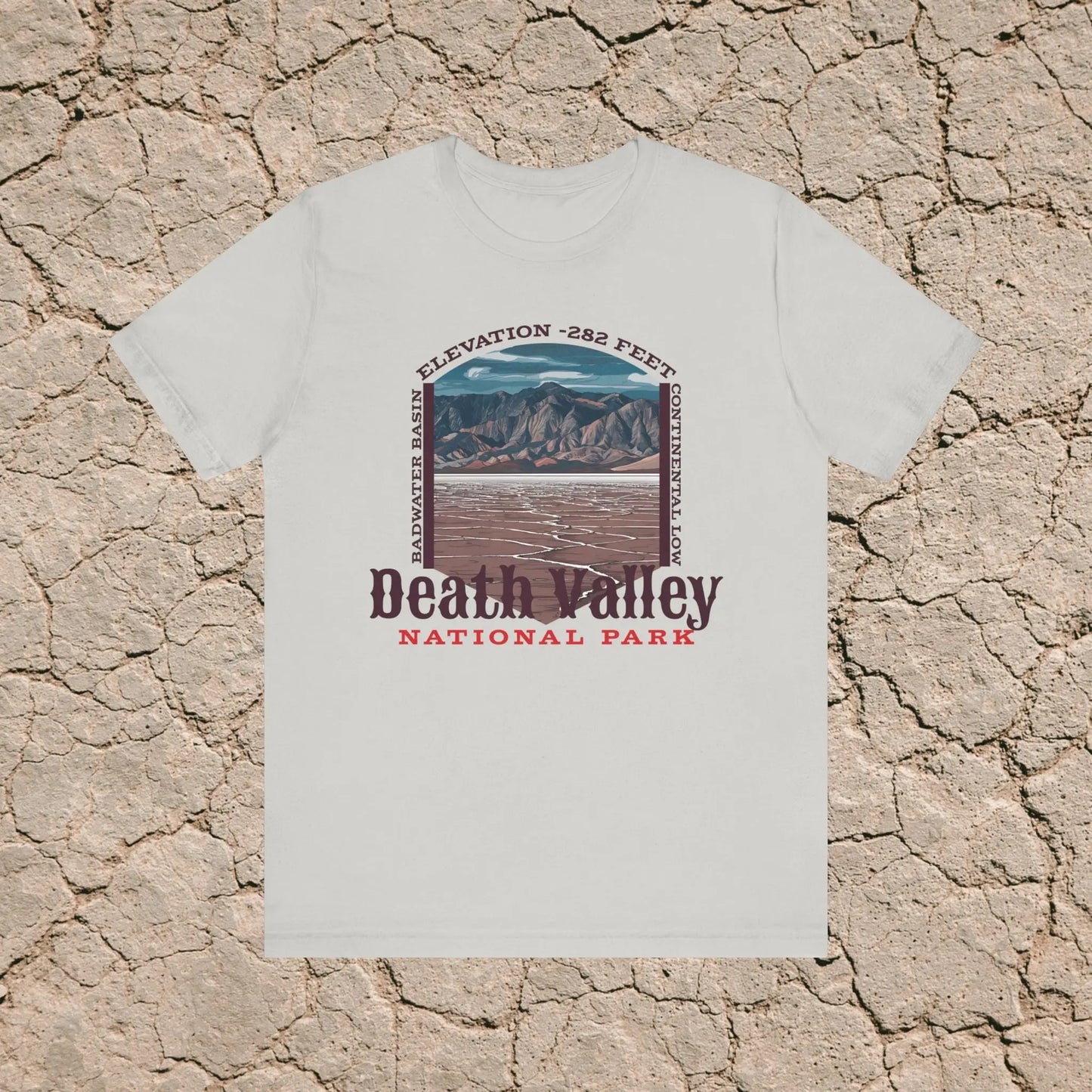 Death Valley National Park Unisex Jersey Tee Airlume Cotton Badwater Basin - Park Service Apparel
