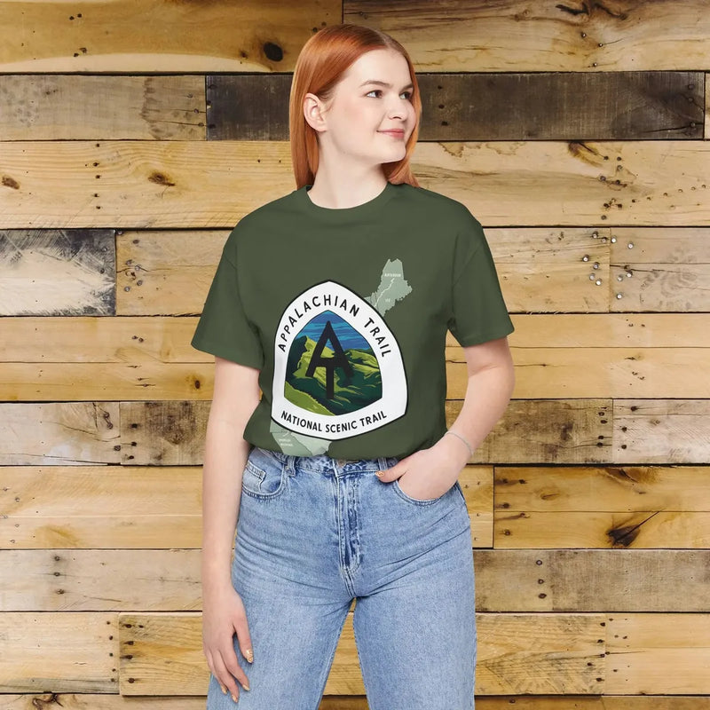 Appalachian Trail Unisex Jersey T-Shirt Logo Emblem Mountain Camp Hike Tee T-Shirt Printify