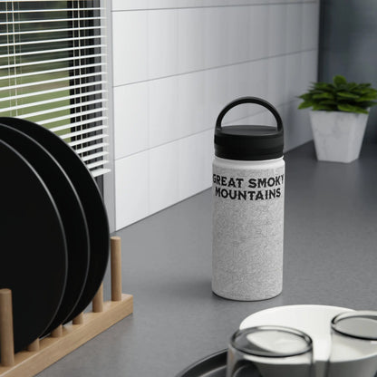 Great Smoky Mountains National Park Stainless Steel Water Bottle Handle Lid (3 Sizes, 3 Lid Options) Appalachian Trail Clingmans Dome water bottle Printify