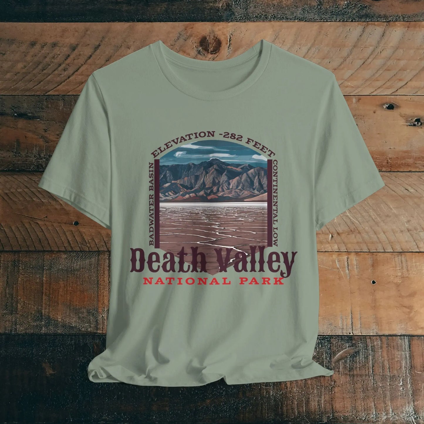 Death Valley National Park Badwater Basin T-shirt T-Shirt Printify Sage XS