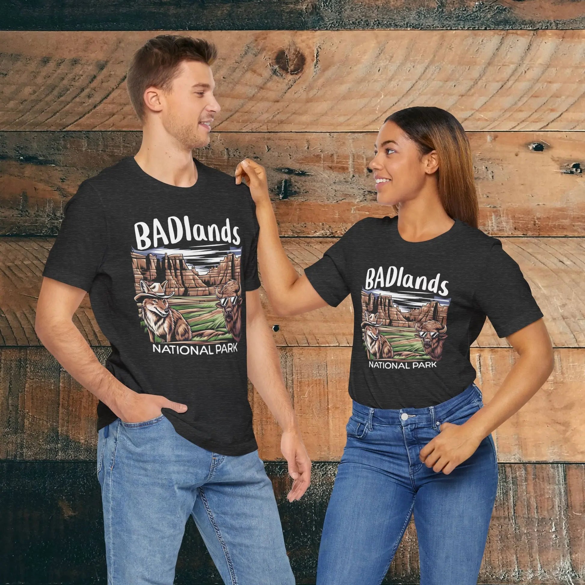 Bad Badlands National Park Unisex T-shirt Buffalo Coyote T-Shirt Printify