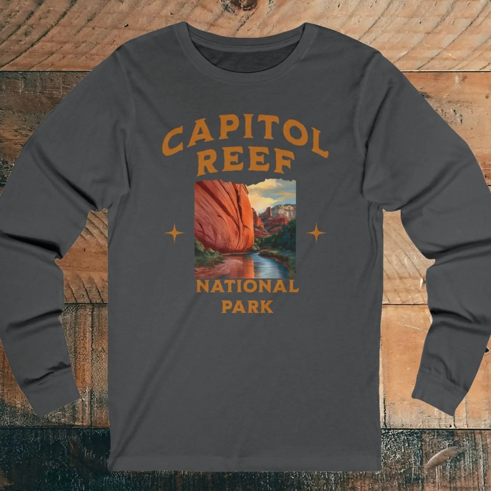 Capitol Reef National Park Unisex Long Sleeve T-shirt Utah Long-sleeve Printify S Asphalt