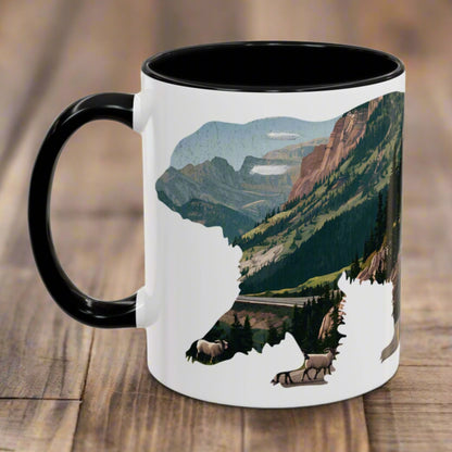 Glacier Bear Colored Mug Mug Printify 11oz Black
