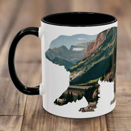 Glacier Bear Colored Mug Mug Printify 11oz Black