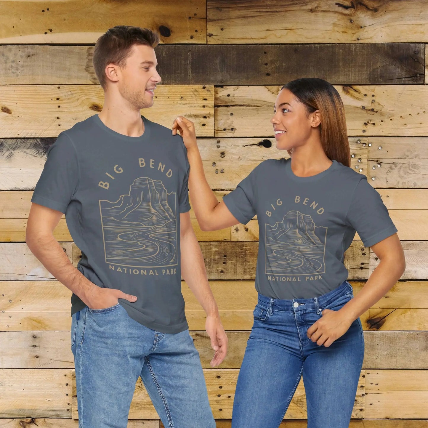 Big Bend National Park Unisex Fit Soft T-Shirt Curving River T-Shirt Printify