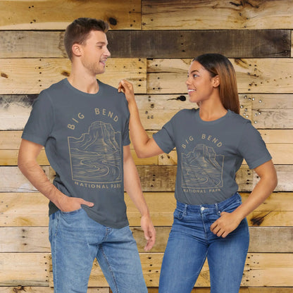 Big Bend National Park Unisex Fit Soft T-Shirt Curving River T-Shirt Printify