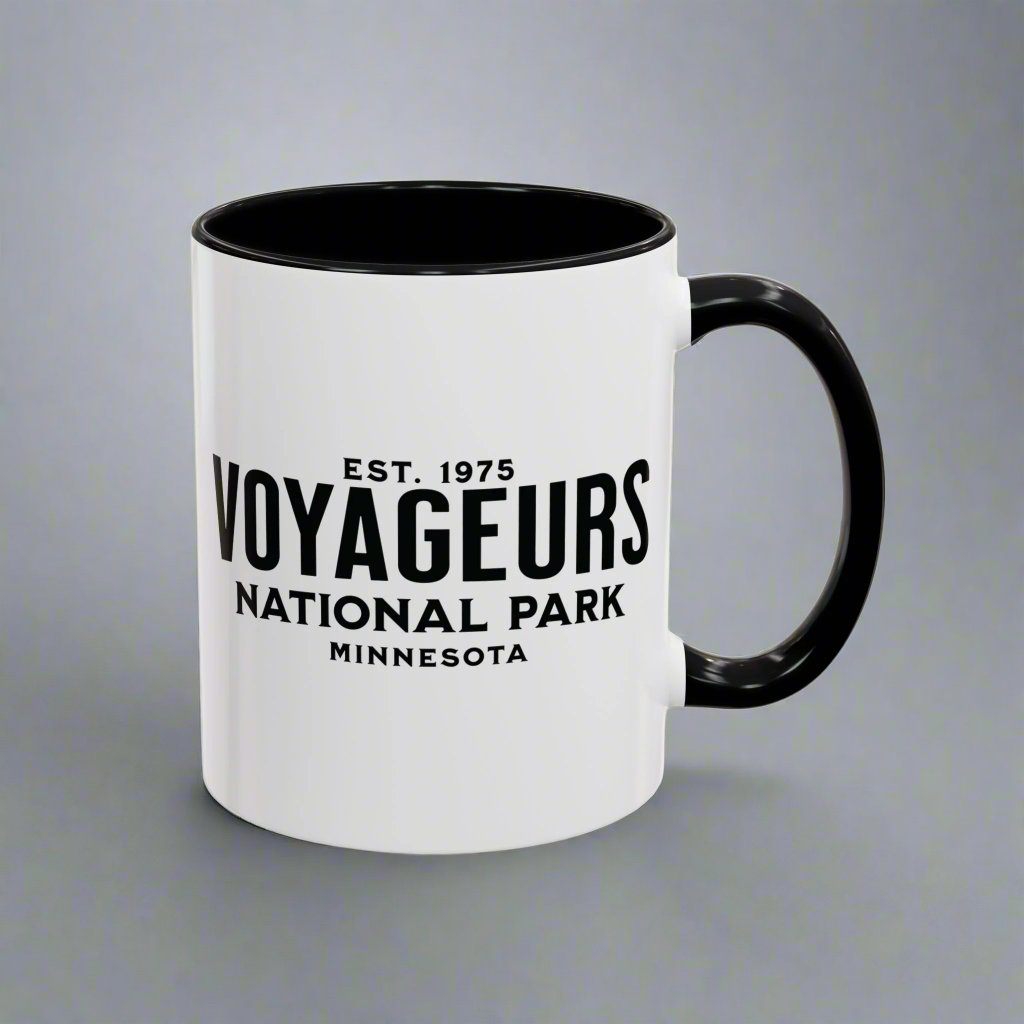 Voyageurs National Park Accent Mug Wolf Mug Printify 11oz Black