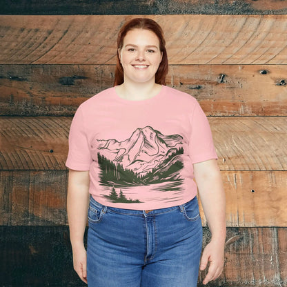 Olympic National Park Unisex Fit Soft T-Shirt Mountain View Coastal Art T-Shirt Printify