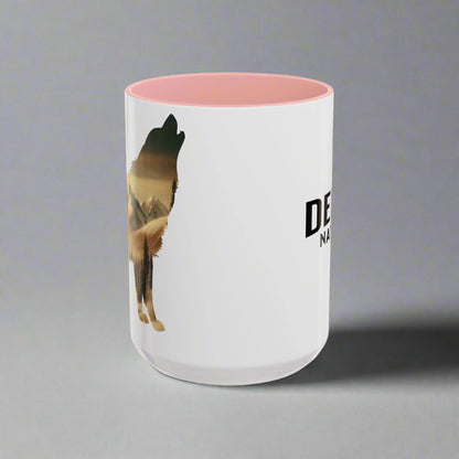 Denali Wolf Colored Mug Mug Printify
