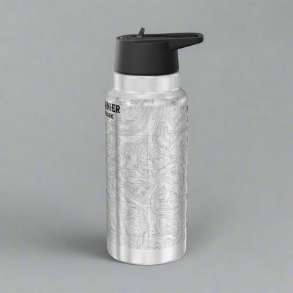 Mount Rainier Topographic Insulated Water Bottle Tumbler Mug Printify