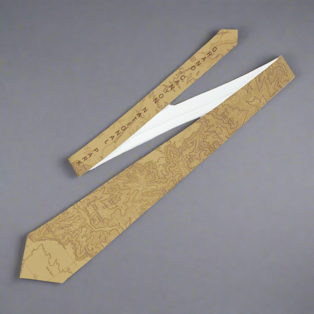 Grand Canyon National Park Topographic Necktie USGS Topo Map Accessories Printify One Size