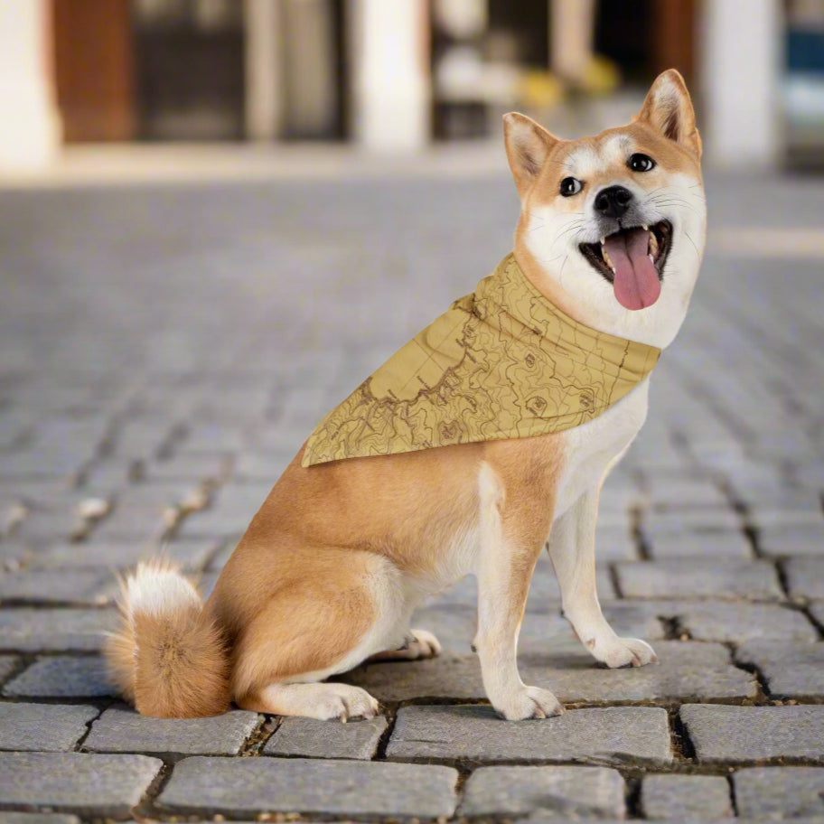 Crater Lake National Park Topographic Dog Bandana USGS Topo Map Pets Printify 27" × 13"