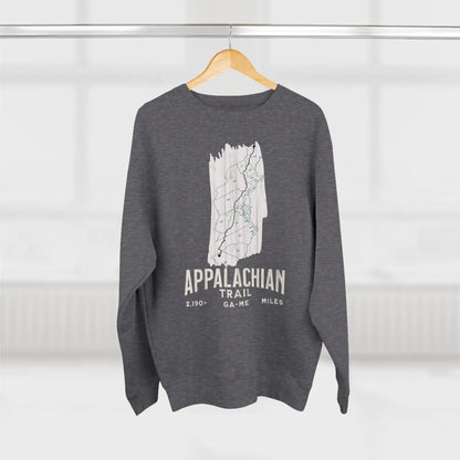 Appalachian National Scenic Trail Unisex Fit Crewneck Sweatshirt White Blaze Map Sweatshirt Printify