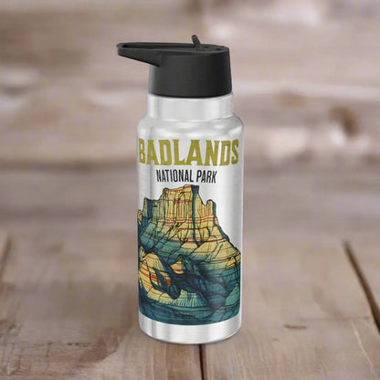 Badlands National Park Insulated Water Bottle Tumbler 32oz Mug Printify