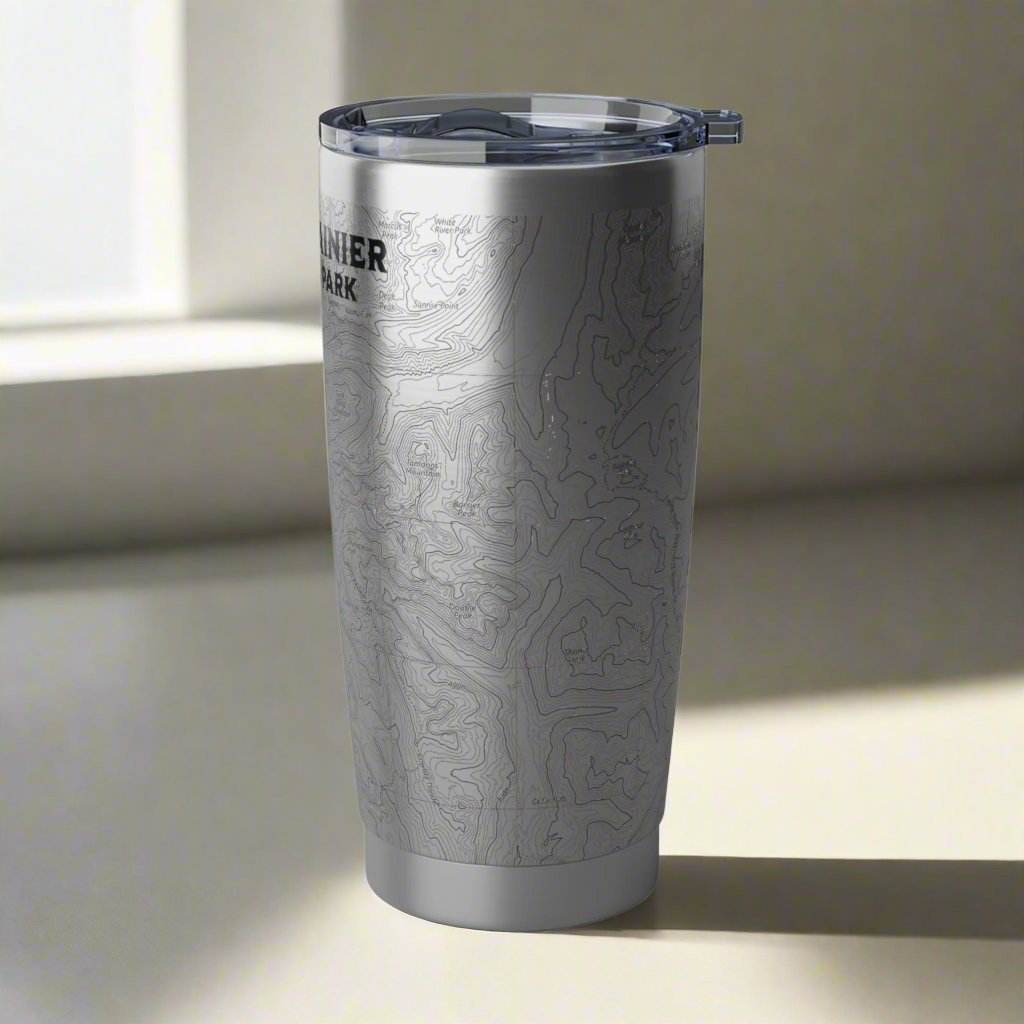 Mount Rainier Topographic Tumbler USGS Map Mug Printify