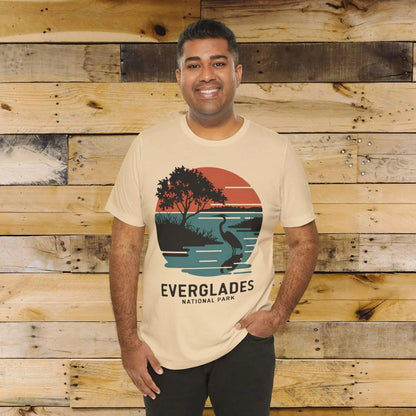Everglades National Park Unisex Fit T-Shirt Logo Retro Sunset T-Shirt Printify