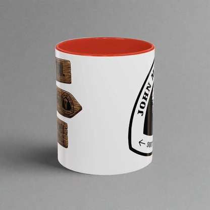 John Muir Trail Accent Mug National Scenic JMT Mile Sign Mug Printify 11oz Red