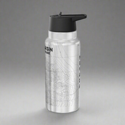 Great Basin National Park Topographic Insulated Water Bottle Tumbler Mug Printify