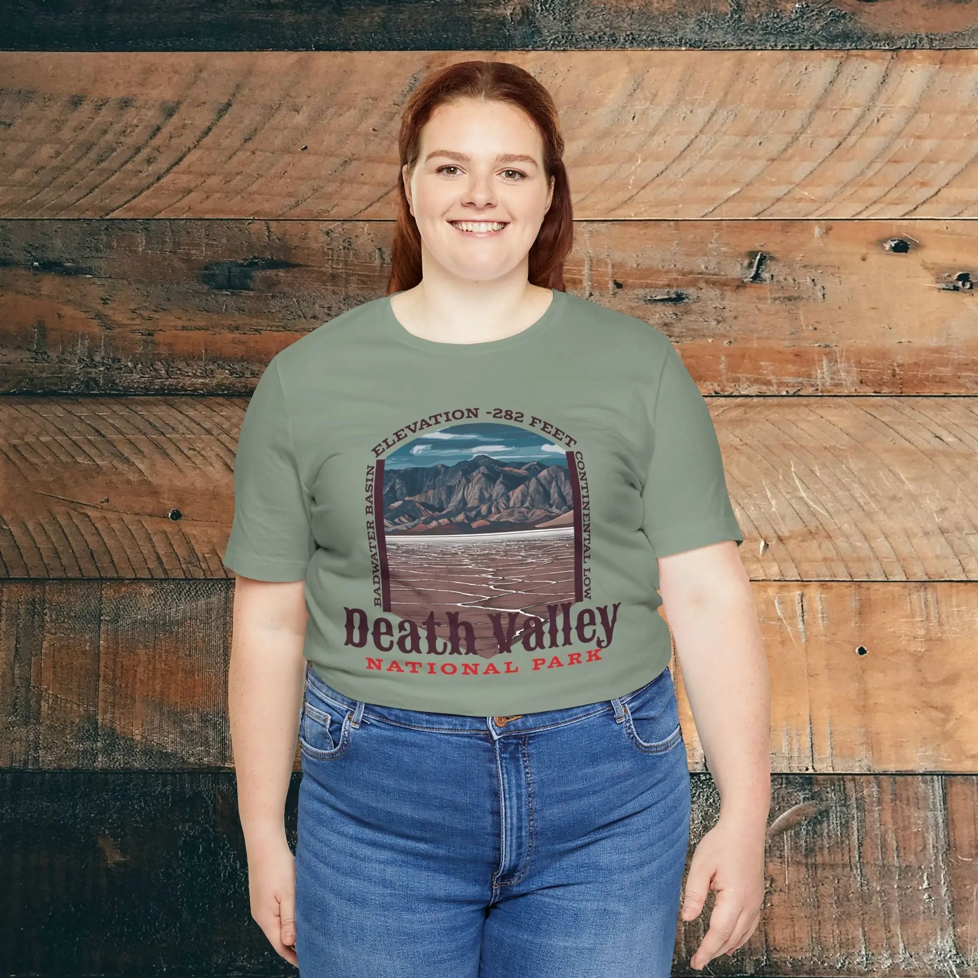 Death Valley National Park Unisex Jersey Tee Airlume Cotton Badwater Basin - Park Service Apparel