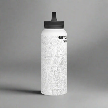Bryce Canyon National Park Topographic Stainless Steel Water Bottle Handle Lid water bottle Printify