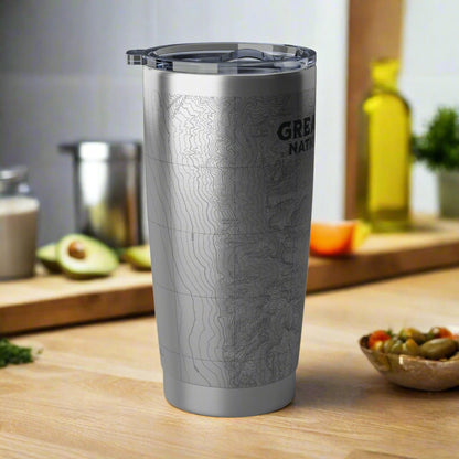 Great Basin National Park Topographic Insulated Tumbler 20oz Mug Printify