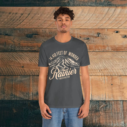 Mount Rainier Washington Unisex Soft Short Sleeve T-Shirt 14k Ft Of Wonder T-Shirt Printify