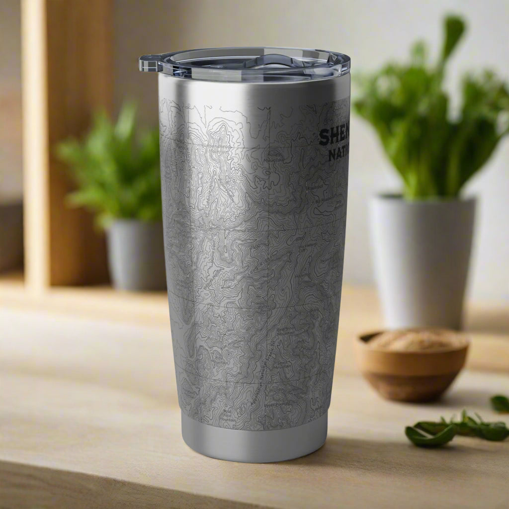 Shenandoah National Park Topographic Insulated Tumbler 20oz USGS Virginia Topo Map Coffee Cup On The Go Tumbler Printify