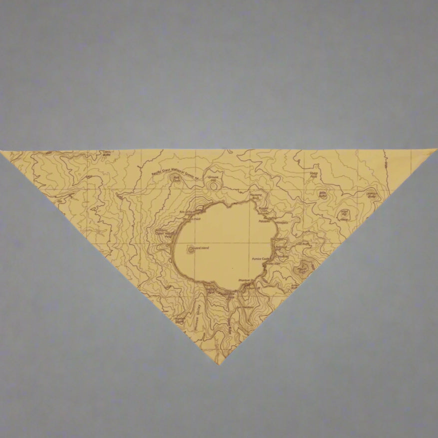 Crater Lake National Park Topographic Dog Bandana USGS Topo Map Pets Printify
