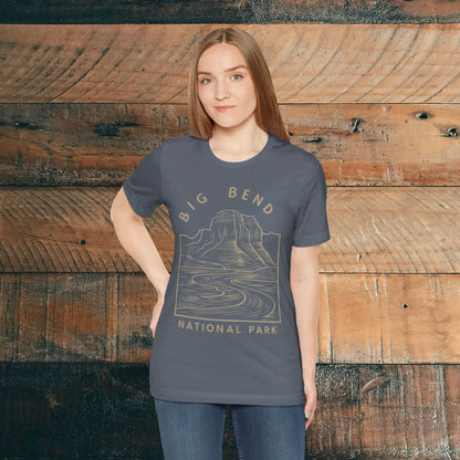 Big Bend National Park Unisex Fit Soft T-Shirt Curving River T-Shirt Printify